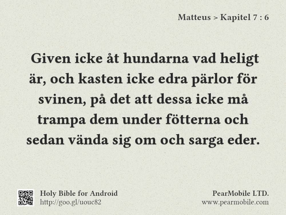 Matteus, Kapitel 7:6